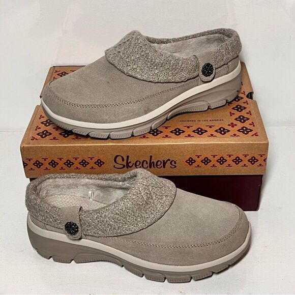 Skechers Full Bloom Easy Going Water-Repellent Suede Clogs - Picture 1 of 7